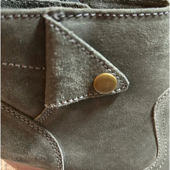 Diba Sophia Green Suede Ankle Boots. Size 7.5, 2 1/2” heel. Side Zipper. - Picture 4 of 9